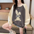 大码女装设计感小众卫衣女春秋季新款宽松韩版撞色上衣外套潮